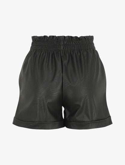 Short paperbag en simili - Noir - 2