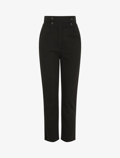 Pantalon fluide uni - Noir - 5