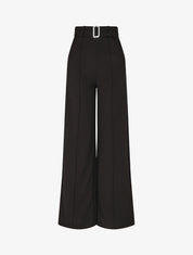 Pantalon long ample à détail bijoux - Noir - 1