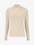 Top uni à col montant drapé - Beige - 5
