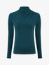 Top uni à col montant drapé - Bleu canard - 1