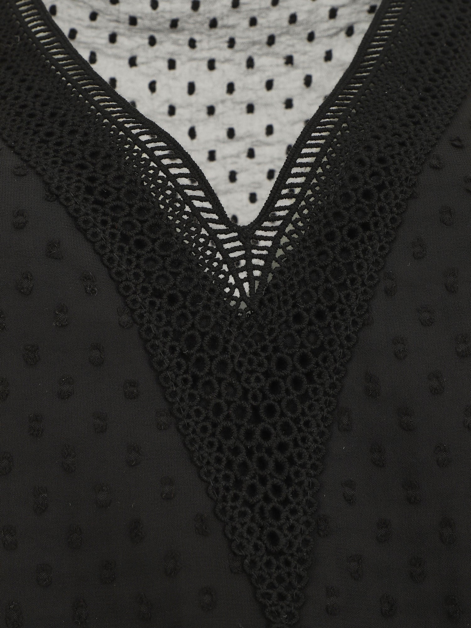 Top uni en voile texturé - Noir - 3