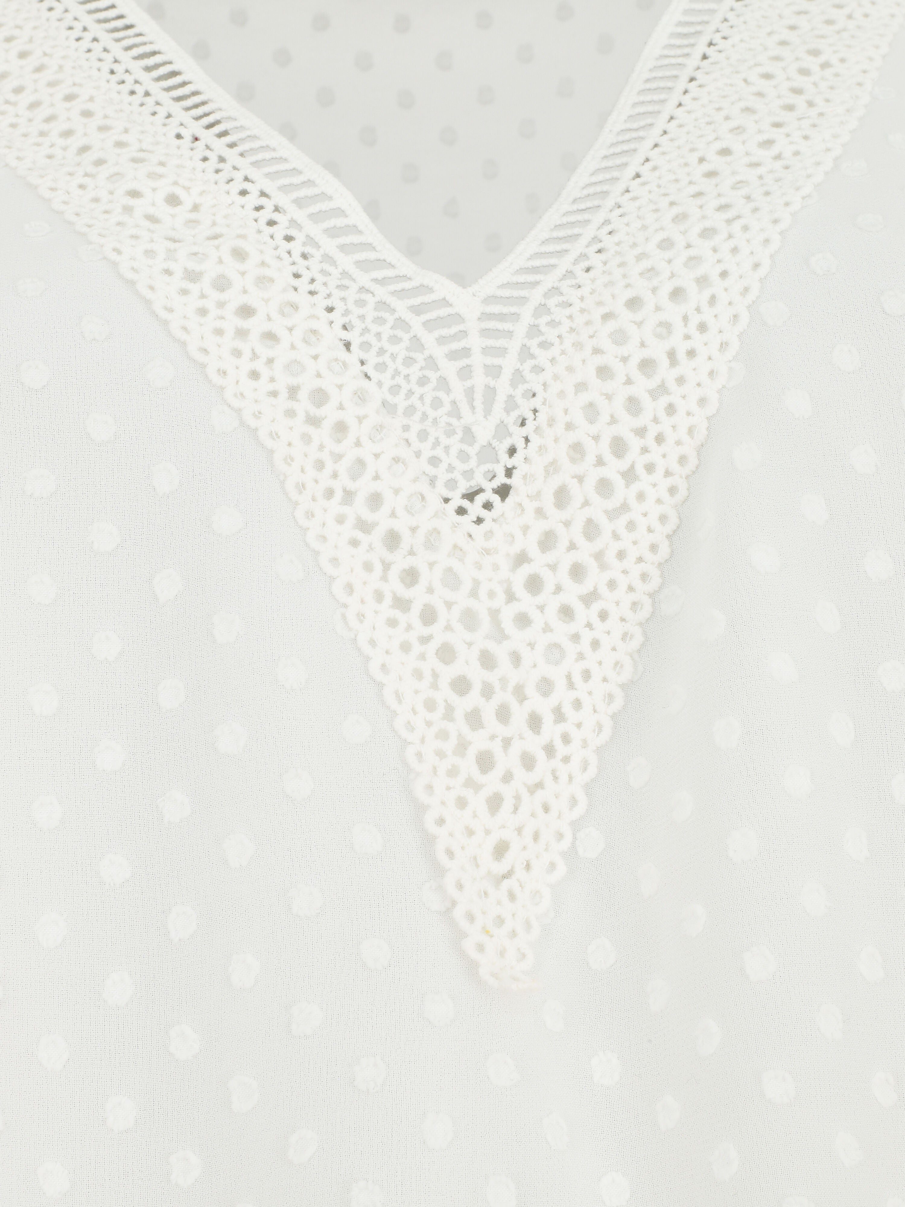 Top uni en voile texturé - Blanc - 3