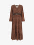 Robe longue à imprimé moucheté - Marron - 1