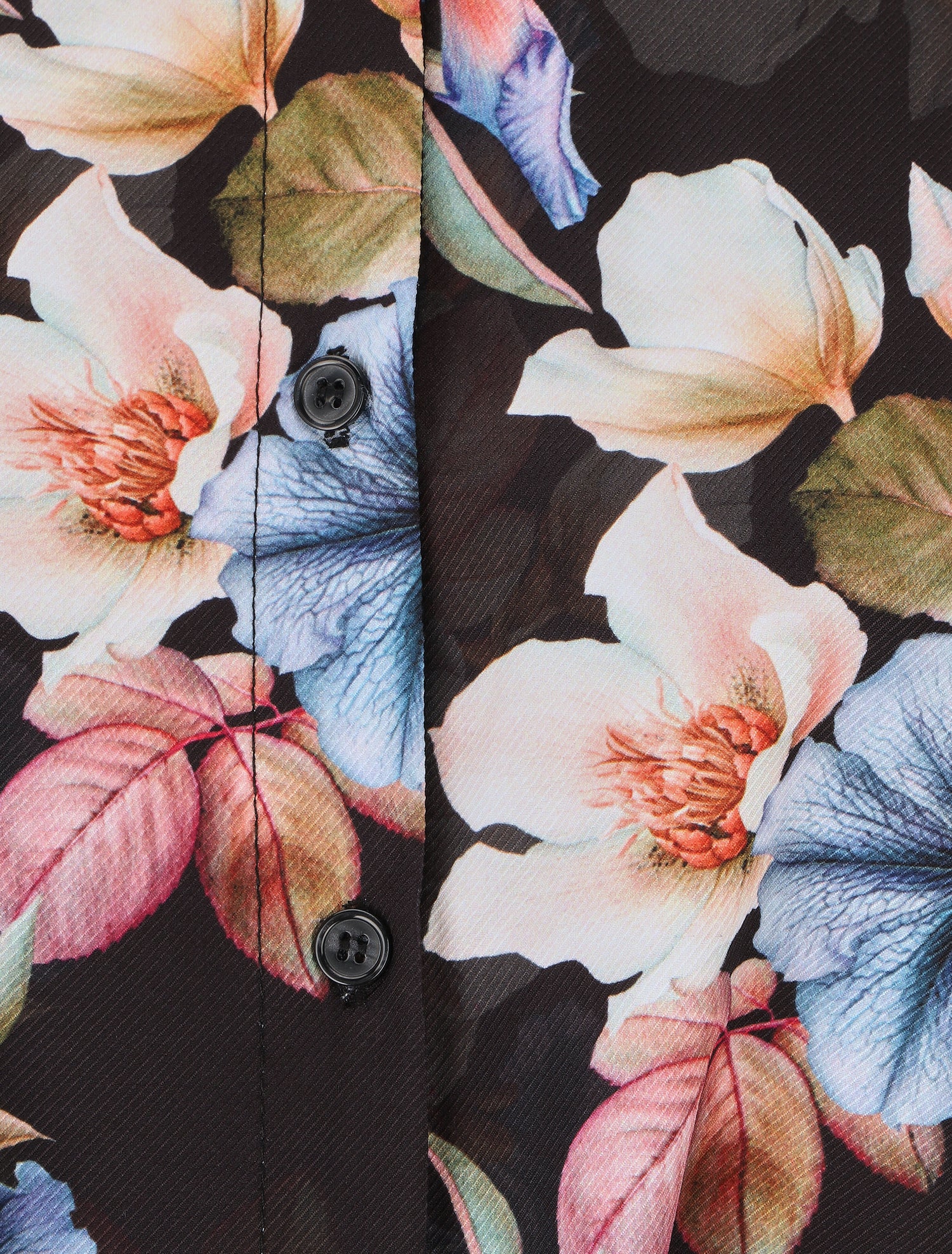 Blouse à nouer imprimé fleuri - Noir - 3