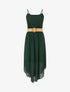 Robe longue unie à taille élastiquée - Vert sapin - 1