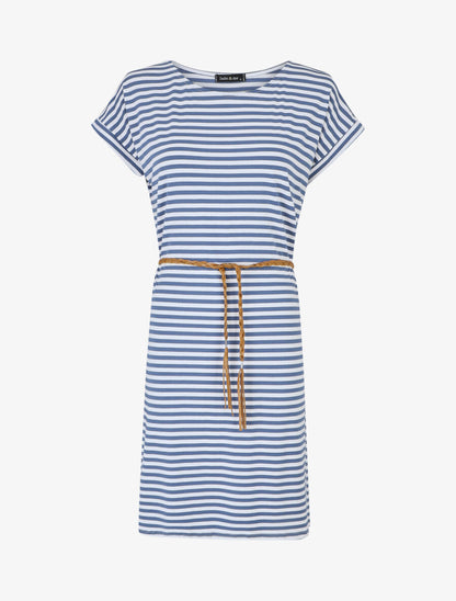 Robe à rayures coupe droite - Bleu - 1