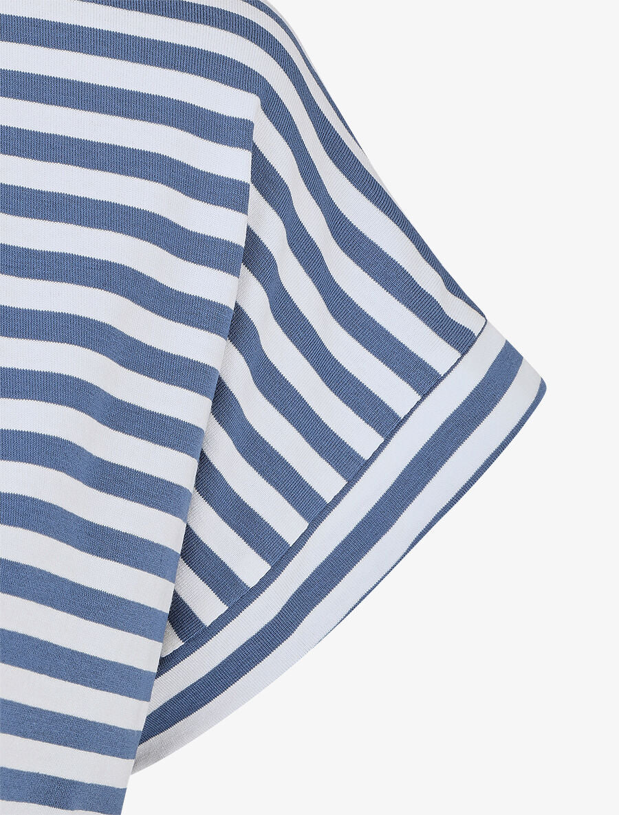Robe à rayures coupe droite - Bleu - 3