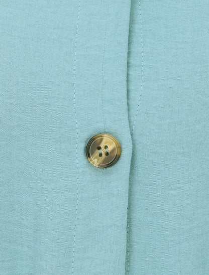 Robe longue fluide à manches courtes - Turquoise - 3