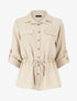 Chemise unie élastiquée - Beige - 1