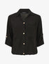 Chemise élastiquée unie manches longues - Noir - 4