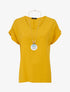 Top uni avec fente au dos - Jaune - 1