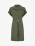 Robe chemise unie à manches courtes - Kaki - 1