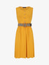 Robe unie à taille élastiquée - Jaune moutarde - 1