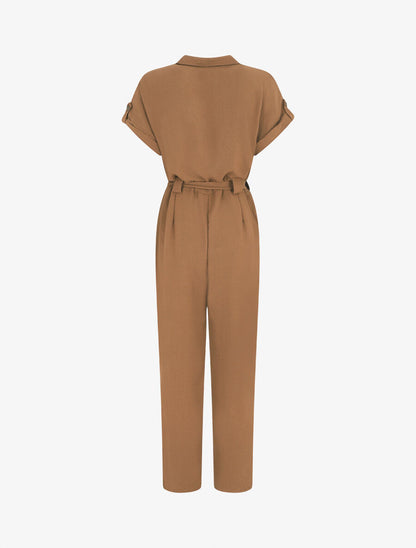 Combinaison unie fluide - Camel - 2