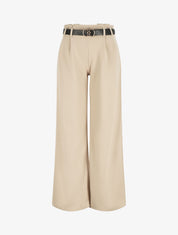 Pantalon fluide ceinturée - Beige - 5