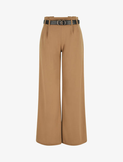 Pantalon fluide ceinturée - Camel - 5