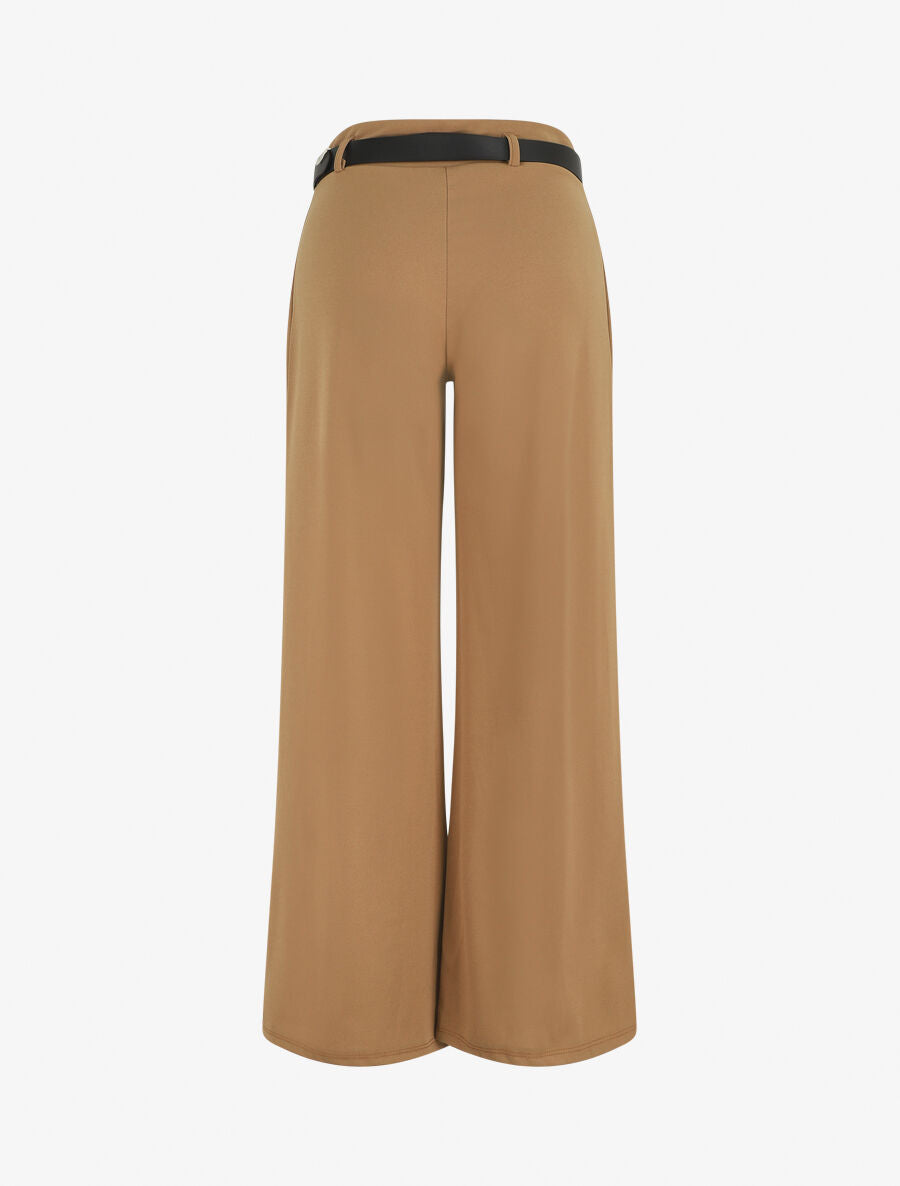Pantalon fluide ceinturée - Camel - 2