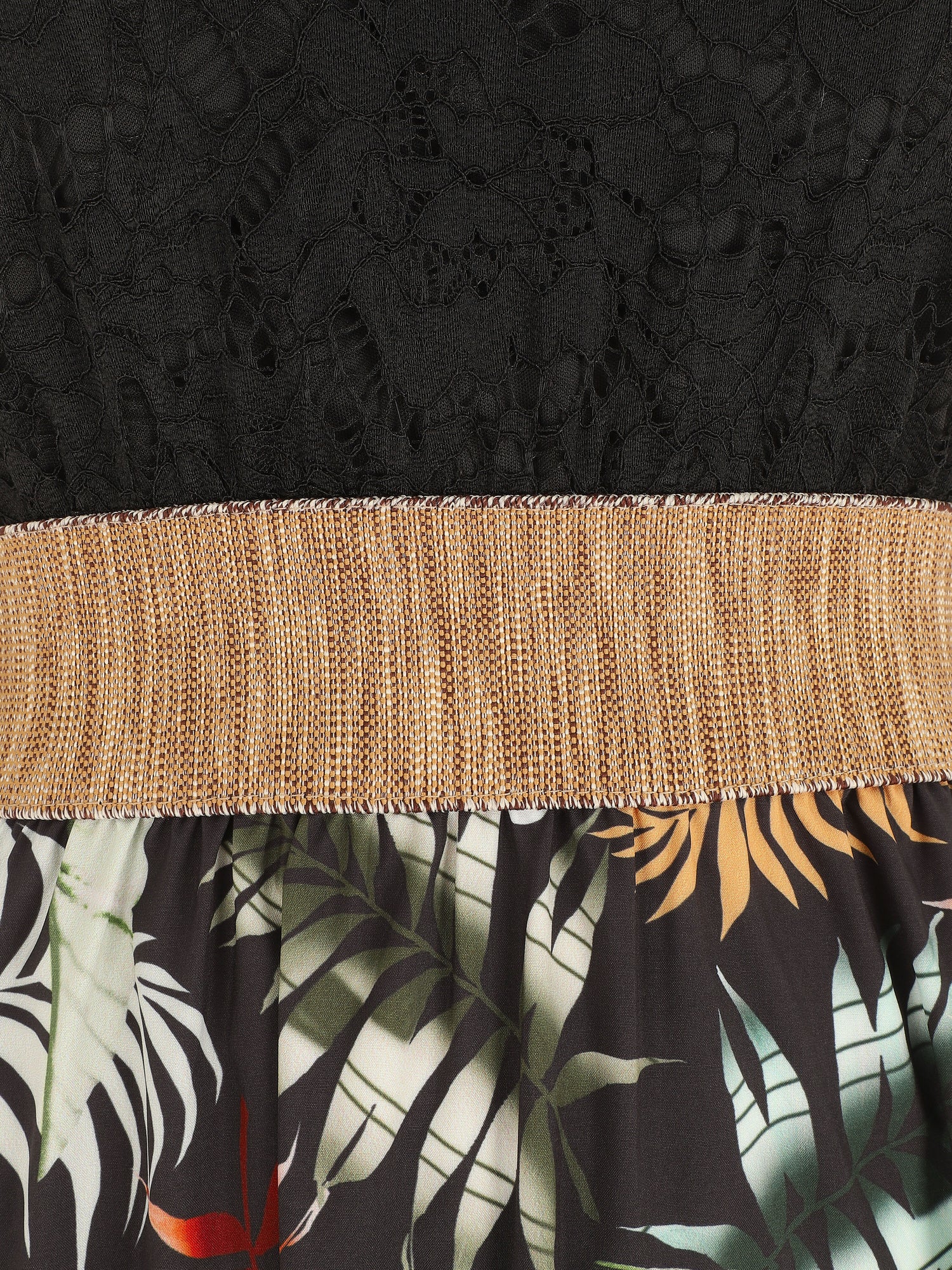 Robe longue à bustier en dentelle - Noir - 3