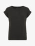 Top fluide uni boutonné à manches courtes - Noir - 4
