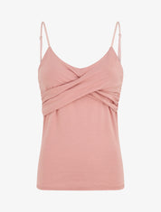 Débardeur ajusté uni col croisé - Rose - 1