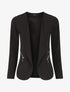 Veste fluide unie col cascade - Noir - 1