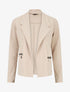 Blazer fluide uni à poches zippées - Beige - 1