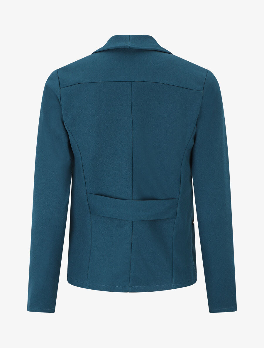 Blazer fluide uni à poches zippées - Bleu canard - 2