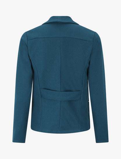 Blazer fluide uni à poches zippées - Bleu canard - 2