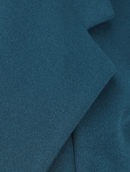 Blazer fluide uni à poches zippées - Bleu canard - 3