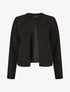 Veste droite unie en suédine - Noir - 5