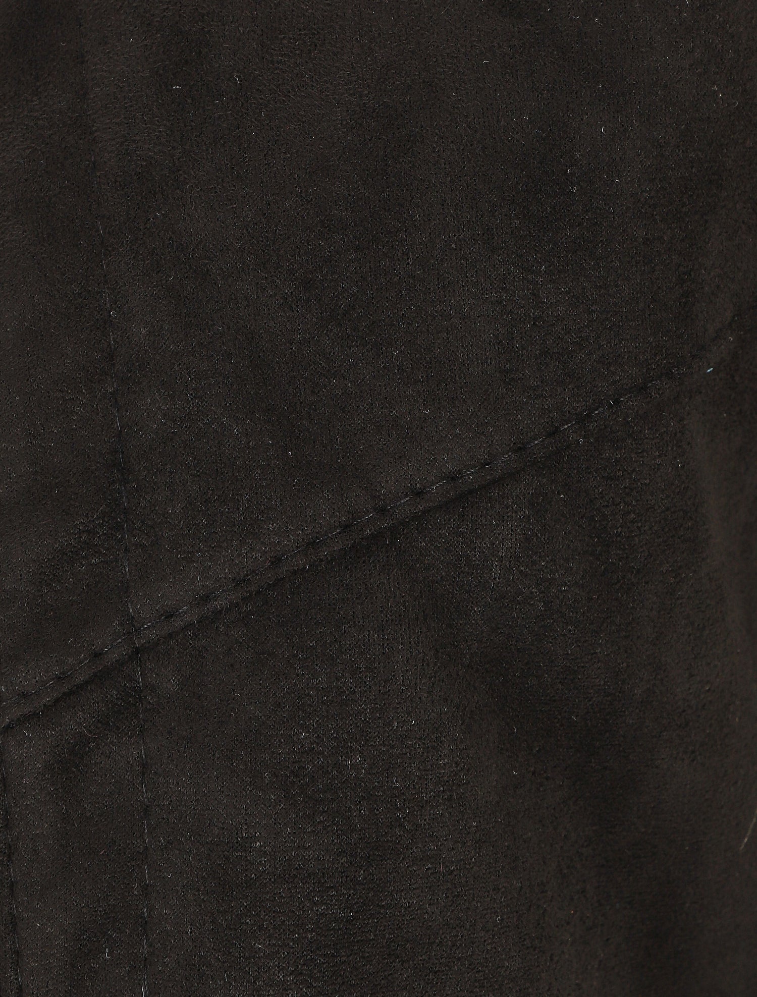 Veste droite unie en suédine - Noir - 3