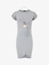 Robe froncée unie manches courtes - Gris chiné - 5