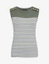 Top à imprimé style marinière - Kaki - 5