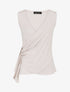 Top sans manches uni drapé - Beige clair - 1