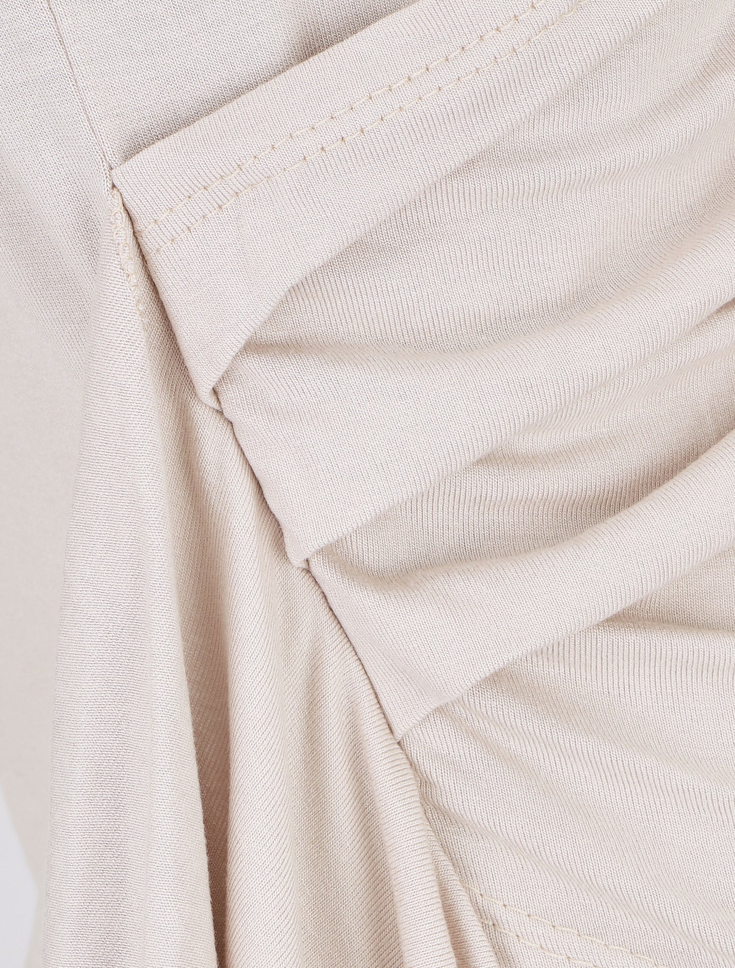 Top sans manches uni drapé - Beige clair - 3