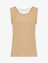Top droit sans manches uni dos en V - Beige - 1