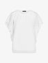 Top droit manches chauve-souris en dentelle - Blanc - 1
