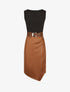 Robe ajustée style portefeuille sans manches - Camel - 1