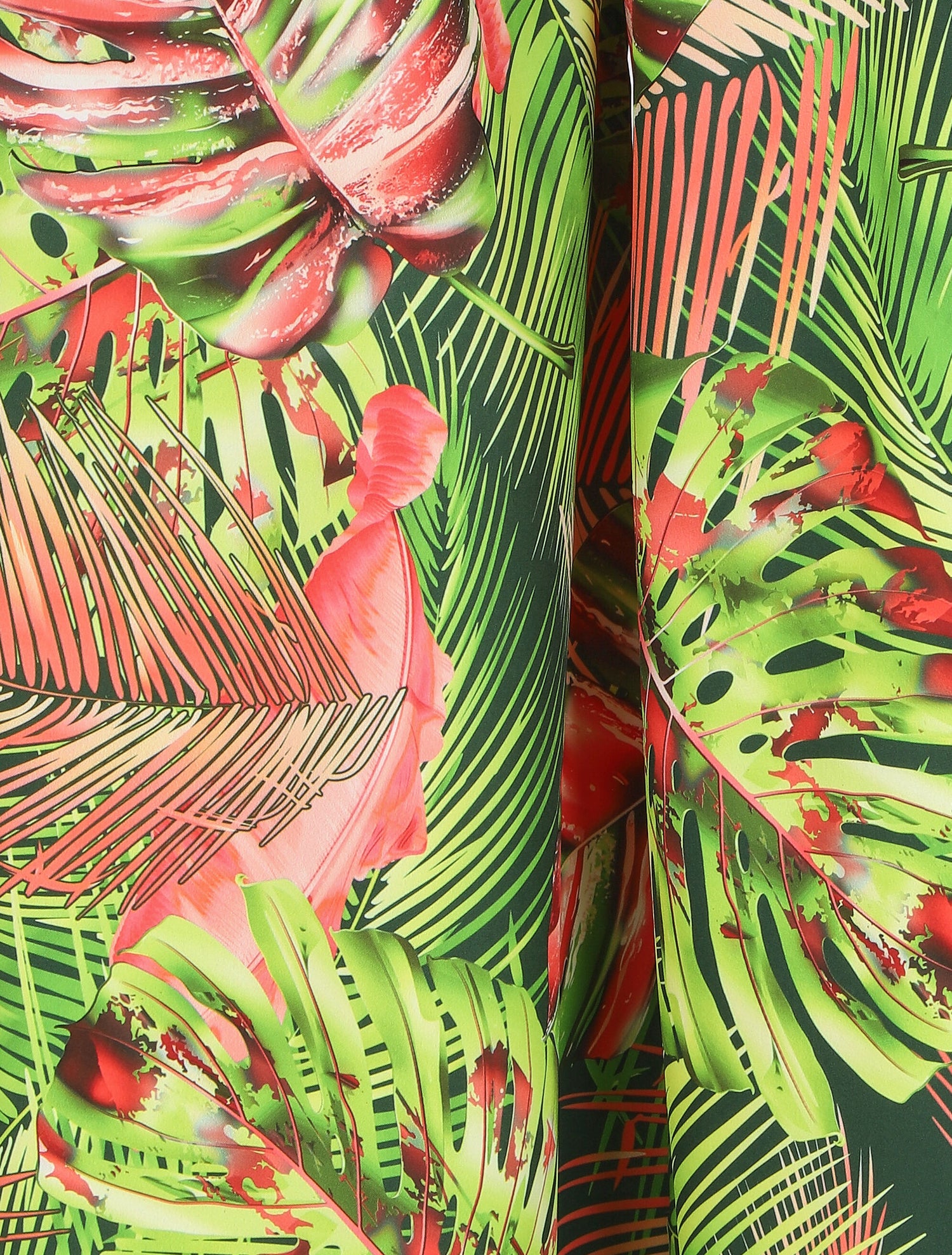 Pantalon ample imprimé tropical - Vert - 3