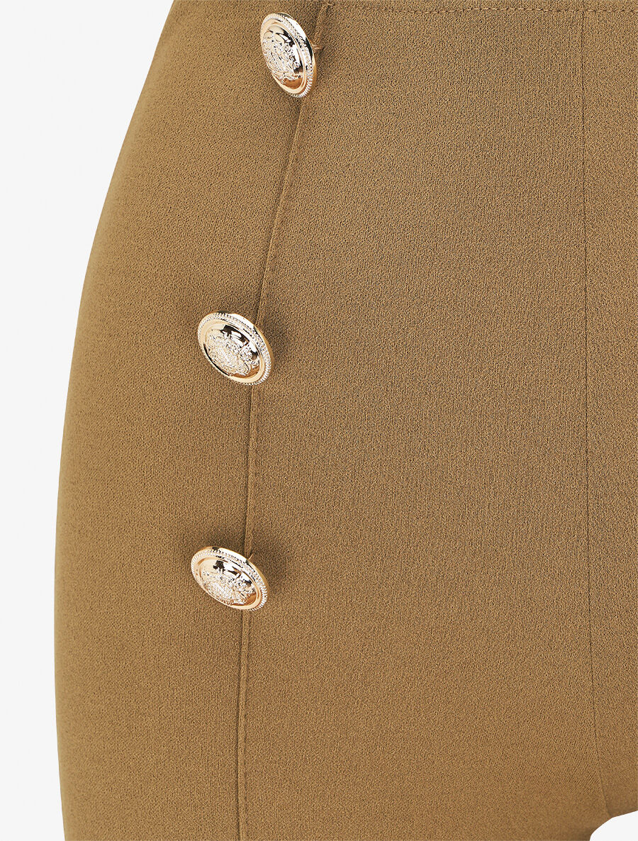 Pantalon long uni à taille haute - Camel - 3