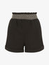 Short à taille élastiquée et à revers - Noir - 1