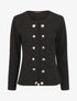 Veste droite boutonnée unie - Noir - 5