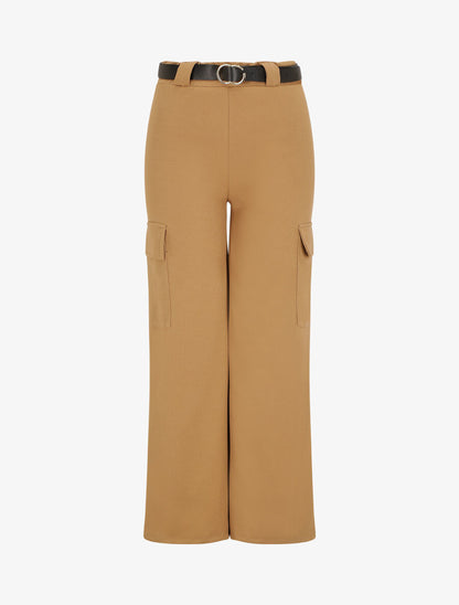Pantalon fluide style cargo - Camel - 1