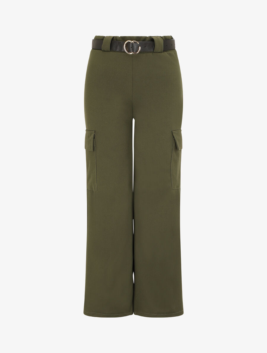 Pantalon fluide style cargo - Kaki - 1