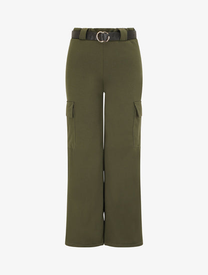 Pantalon fluide style cargo - Kaki - 1