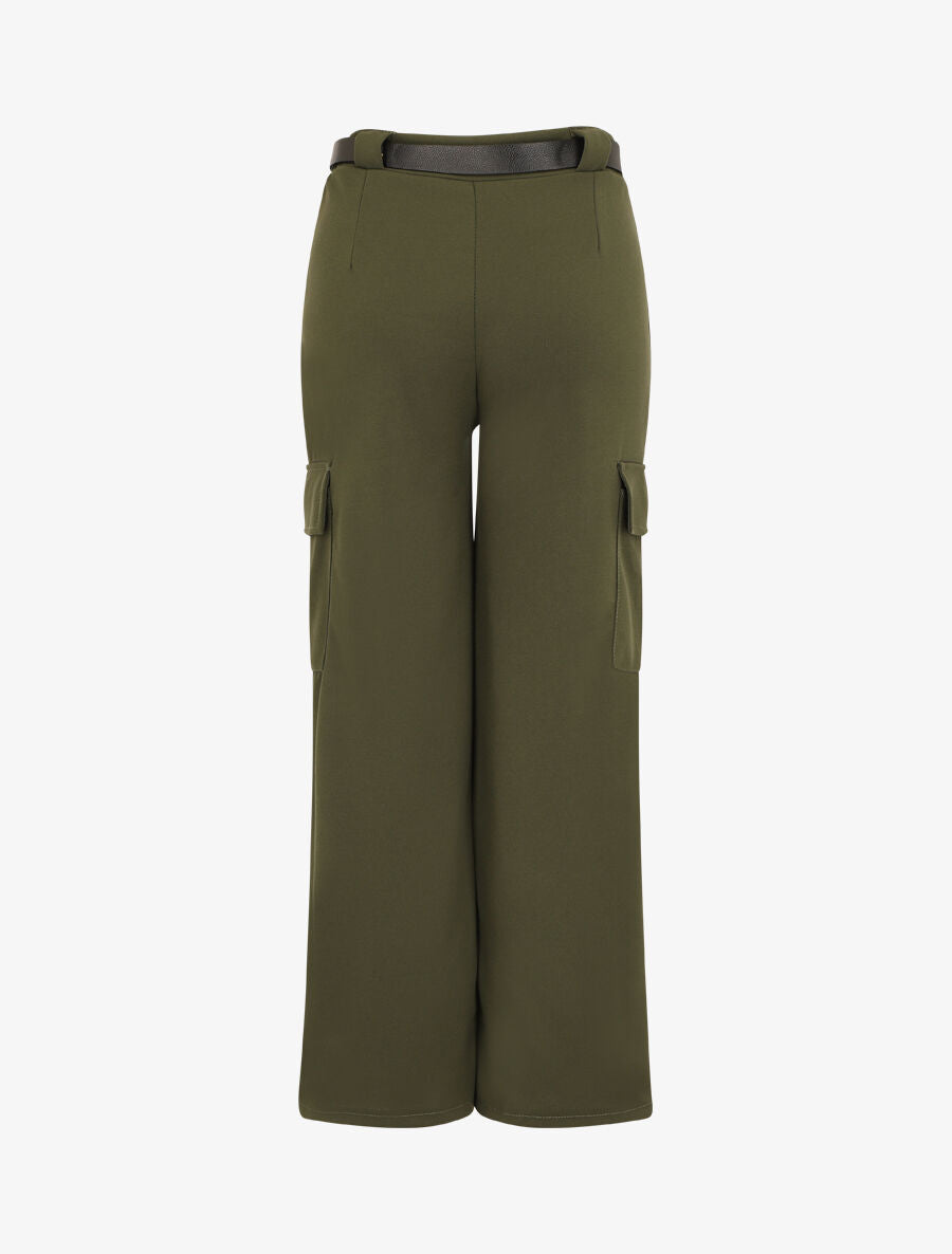 Pantalon fluide style cargo - Kaki - 2