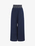 Pantalon ample à taille élastiquée - Marine - 5