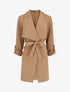Veste mi-longue col cascade - Taupe - 1