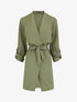 Veste mi-longue col cascade - Kaki - 1
